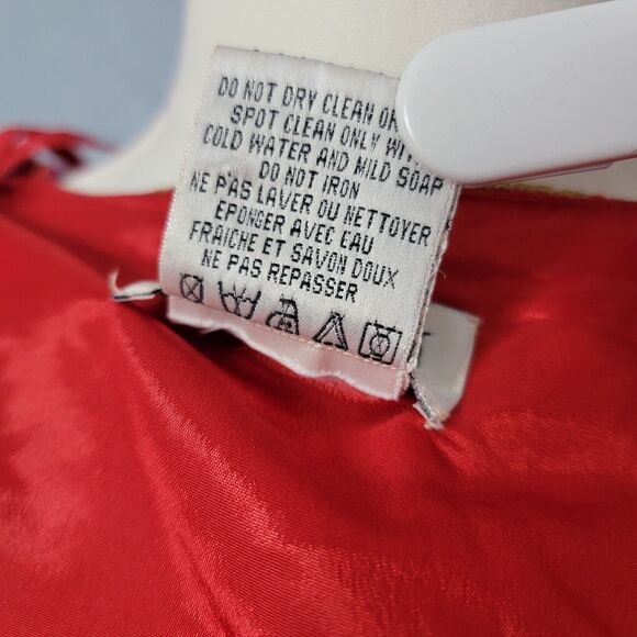 Vintage Nipon Night Jacket Sz M Red Black Sequin Silk Lined Beaded 80s 90s - Picture 10 of 17